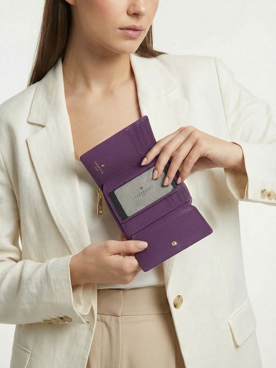 Lazarotti Bologna Kožená peněženka na zip Kožená 12 cm