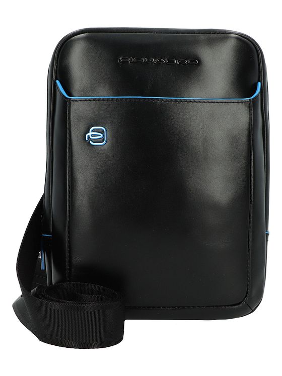 Piquadro Blå firkantet skuldertaske i læder 22 cm Piquadro Blå firkantet skuldertaske i læder 22 cm