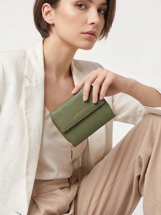 Lazarotti Bologna Kožená peněženka na zip Kožená 12 cm