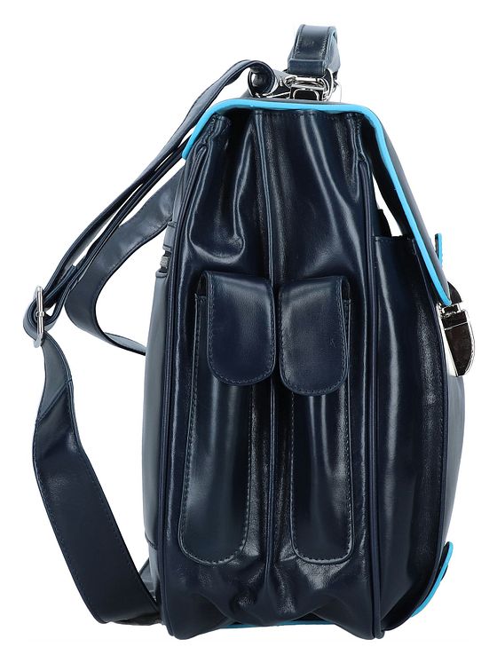 Piquadro Blå firkantet dokumentmappe i læder 43 cm rum til bærbar computer Piquadro Blå firkantet dokumentmappe i læder 43 cm rum til bærbar computer