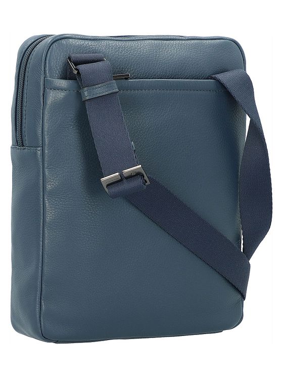 Piquadro Akron skuldertaske i læder 22 cm