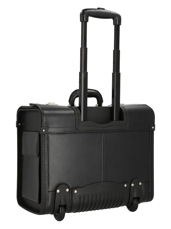 Dermata 2-hjulet pilot-trolley i læder 45,5 cm laptop-rum