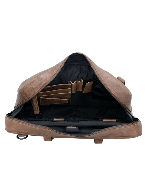 Plevier Ren skuldertaske i læder 43 cm med rum til bærbar computer