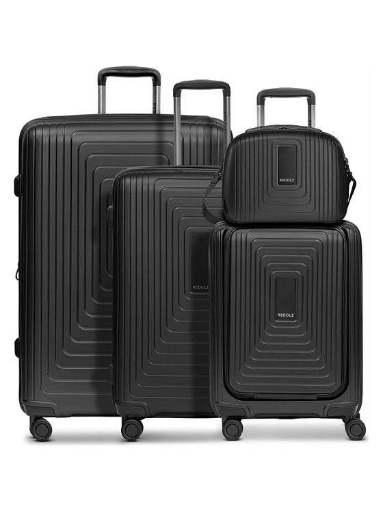 Redolz Essentials14 4-hjuls kuffertsæt Beautycase 4stk med udvidelsesfoldet laptoprum