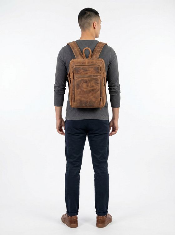 Greenburry Vintage Daypack Læder 44 cm Laptoprum
