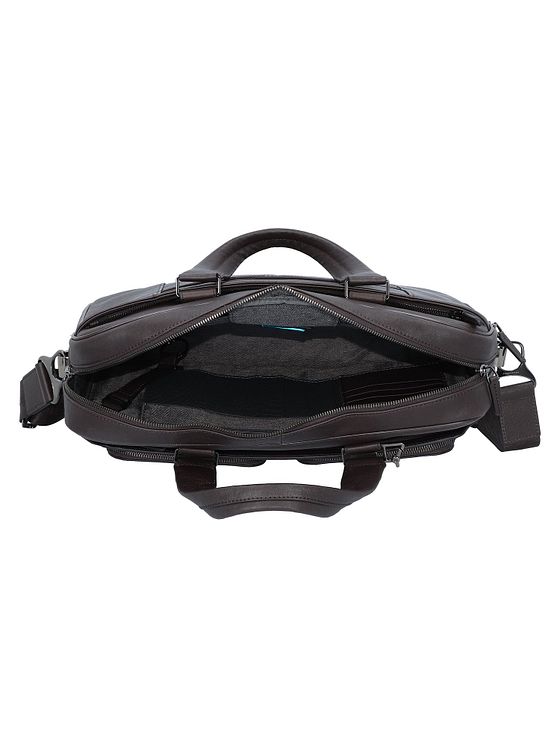 Piquadro Sort firkantet dokumentmappe 39 cm med rum til bærbar computer