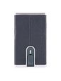 Piquadro Sort firkantet kreditkortholder RFID-læder 6 cm